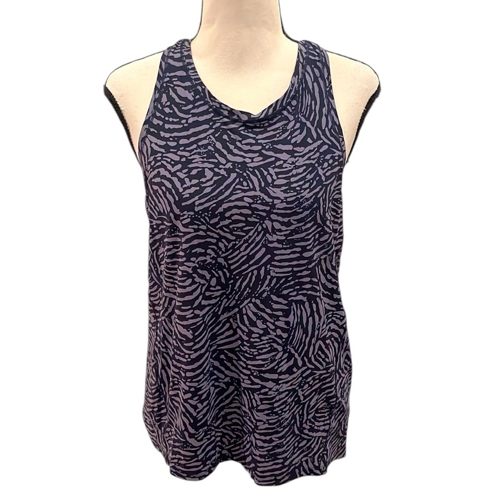Athleta Black & Gray Zebra Racerback Tank Small
